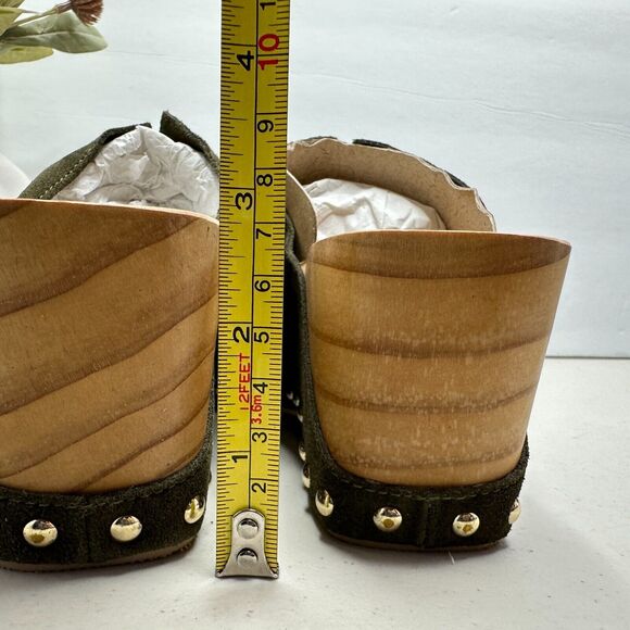 Kelsi Dagger Brooklyn Journal Clogs Suede Mid Heel Olive Women's 6.5 NWB - Picture 7 of 11